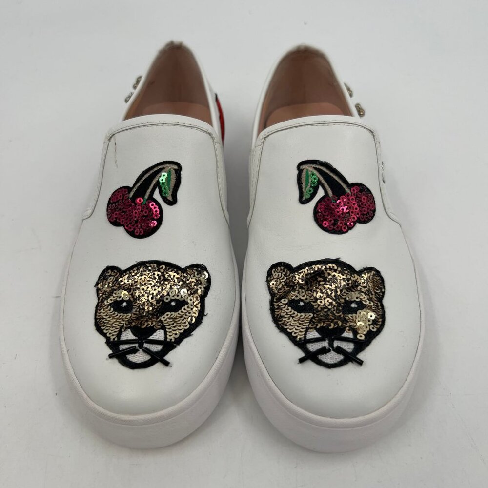 Kate Spade White Sequin Cat Slip-On Sneakers | Size 6.5 - Picture 2 of 12